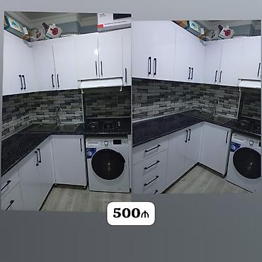 drel satilir: MMətbəx mebeli satılır 500₼. Ölçü 1.90/1.90 .Üzərində qaz moyka — 1
