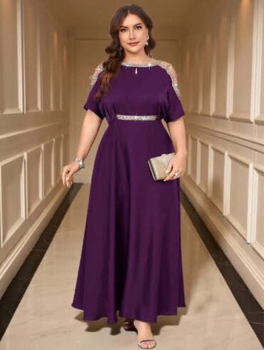 Haljine: 🌟Elegantna duga haljina u boji šljive ✅Haljina dostupna u vise boja — 3