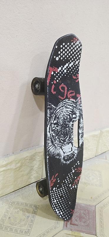daş val: Skateboard (qrafik “Tiger” dizaynlı) - Gövdə: Qara rəngli lövhə — 2