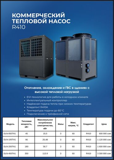 Тепловые насосы: Тепловой насос Воздух-вода, Площадь обогрева: 100 м², Мощность: 12 кВт, Новый — 21
