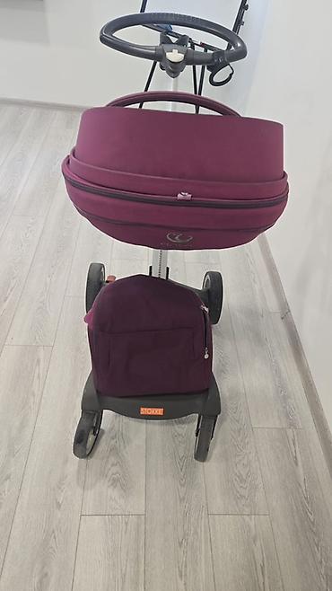 Stokke marka uşaq arabası – tünd bənövşəyi rəng əlavə 0-6 ay lyulka