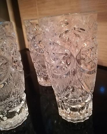Qab-qacaq və mətbəx ləvazimatları: Stəkanlar, rəng - Ağ, Xrustal, 6 ədədli dəst, 400 ml, SSRİ — 6