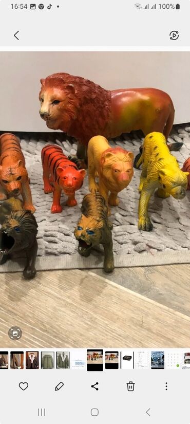 золотая осень: Набор игрушек тигры и львы за все 550 сом