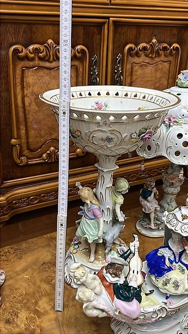 meyvə qablari: Porcelan dekorativ meyvə qabı / vazası - Marka və işarə: Saxony State — 1