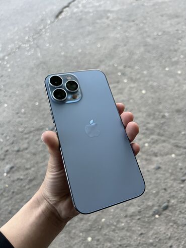 aple iphone 5: IPhone 13 Pro Max, Колдонулган, Sierra Blue, Заряддоочу түзүлүш, Коргоочу айнек, Кабель, 95 %