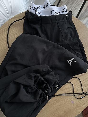 oversize şalvar: Bol kəsim Şalvar, Calvin Klein, S, rəng - Qara — 1