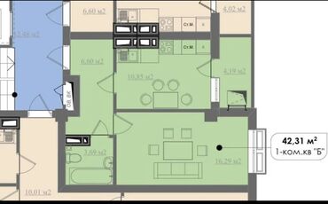 Продажа квартир: 1 комната, 41 м², Элитка, 8 этаж, ПСО (под самоотделку)