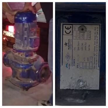 Xəmir yoğuran aparatlar: Qazanxana uçun boyuk nasos 18.5 kv 1 ededi 1500 balaca nasos 5.5 kv 1
