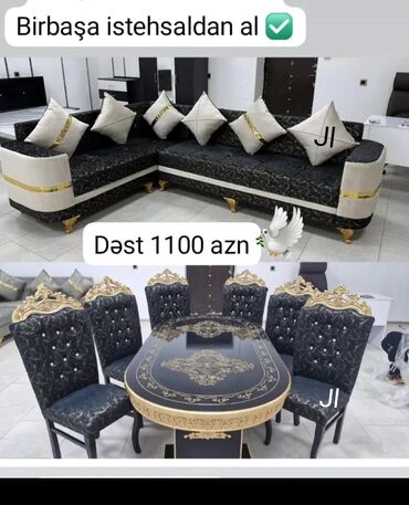 Masa və oturacaq dəstləri: Künc divan və masa desti yeni