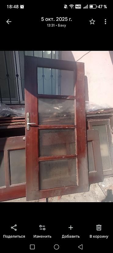 standart qapi olculeri: Taxta şüşəli qapı 4 eded - Material: massiv taxta karkas — 1