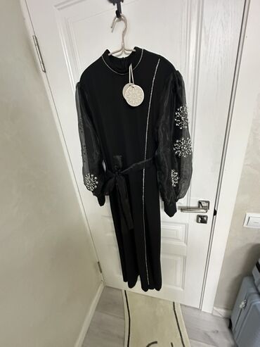 Повседневные платья: Повседневное платье, Осень-весна, Длинная модель, 3XL — 9