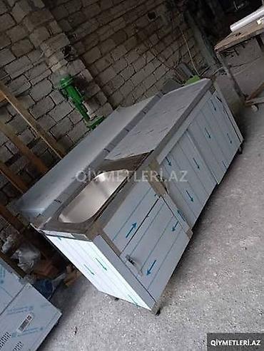 Paslanmayan poladdan ikiye bölünmüş sənaye mətbəx lavabosu - — 6