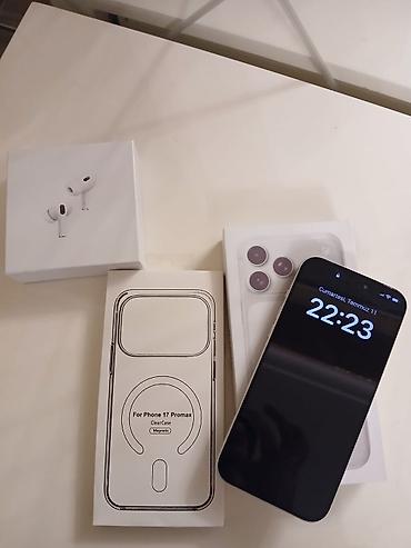 iphone airpods: IPhone 17 Pro Max, 128 GB, Ağ — 7