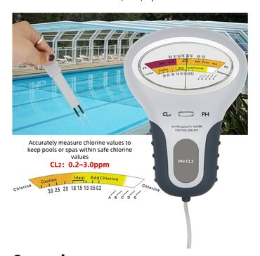 su dalgasi fen: Suyun tərkibində xlor ( CL2 ) və PH ölçer test cihazı. - Model