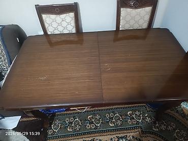 bayram: Qonaq otağı üçün, İşlənmiş, Açılan, Dördbucaq masa, 6 stul — 1