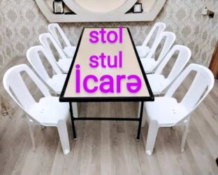 Avadanlığın icarəsi: Tədbirlər üçün kirayə stol-stul, qab-qacaq Ad günləri, nişan, xına — 1
