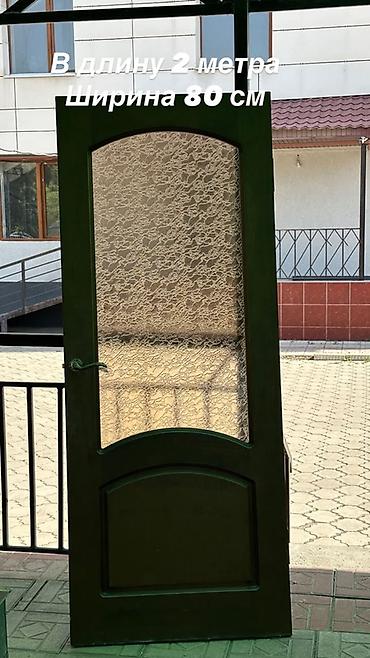 Межкомнатная дверь, Б/у, Со стеклом, Деревянная