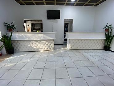 reception masa: Ağ rəngli resepsiyon/qarşılama masası dəsti - Dizayn: Parlaq ağ — 3