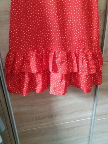 haljina 42: M (EU 38), XL (EU 42), bоја - Crvena, Drugi stil, Kratkih rukava