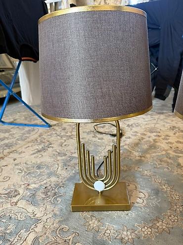 study lamp: Настольная лампа в стиле ар-деко - Абажур: цилиндрический, тканевый — 2