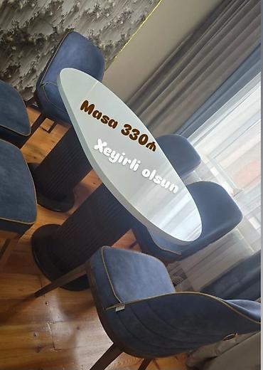Oval yemək/mətbəx masası - Rəng: ağ üst səth - Forma: oval - Dayaq