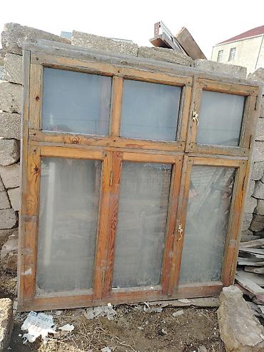 pencere qapi: Taxta pəncərə bloku 3ədəd biridə balacadı onuda hədiyyə veririk — 1