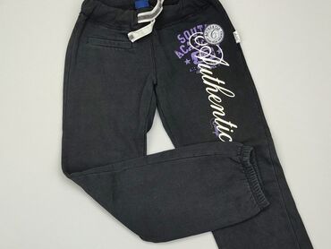 czarne elastyczne spodnie wysoki stan: Spodnie dresowe, KappAhl, 10 lat, 140, stan - Dobry