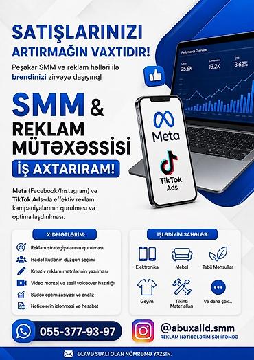 freelance dizayner vakansiya: SMM və Reklam mütəxəssisi – Meta (Facebook/Instagram) və TikTok Ads — 1