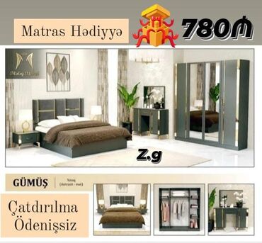 Otaq qapıları: *Yataq Dəsti 💫780Azn* ✔️İstehsal Rusiya Laminat 18/lik qalınlıqda