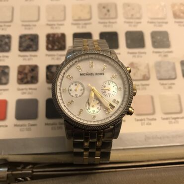часы fitron оригинал цена: Б/у, Наручные часы, Michael Kors, цвет - Серебристый