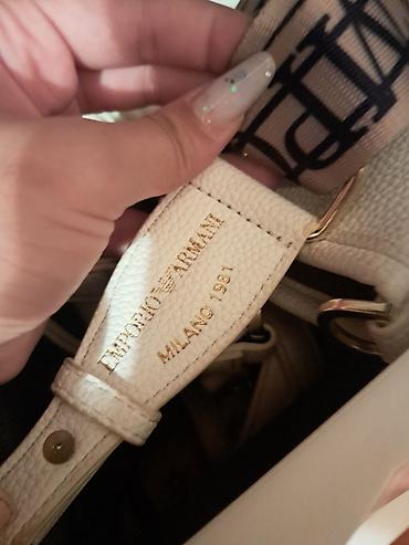 Çantalar: Emporio Armani əl çantası ORJINAL - Rəng: açıq krem/ivori - Material — 3