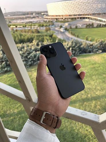 iphone en ucuz telefon: IPhone 14 Pro Max, 256 GB, Black Titanium, Face ID, Zəmanət, Simsiz şarj — 1