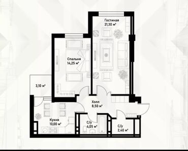 Продажа квартир: 2 комнаты, 64 м², Элитка, 7 этаж, ПСО (под самоотделку)