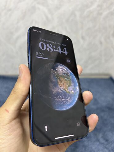 ремонт батарей: IPhone 12, Колдонулган, 64 ГБ, Pacific Blue, Каптама, 72 %