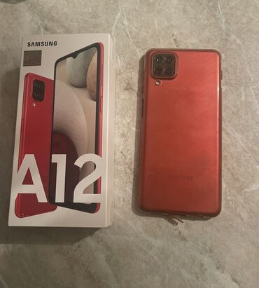 samsung grand 2: Samsung Galaxy A12, 32 GB, rəng - Qırmızı, Düyməli, Sensor, Barmaq izi