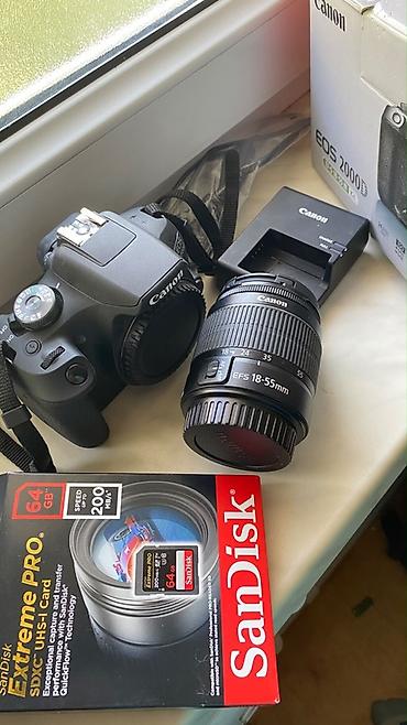 Фотоаппараты: Canon EOS 2000D fotoaparat dəsti Komplekt: - Canon EOS 2000D DSLR — 3