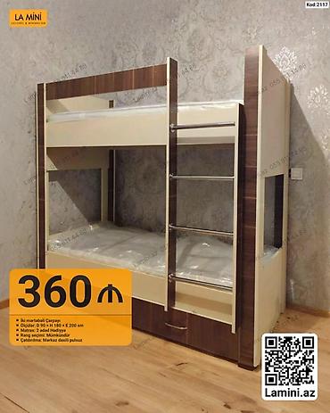 Ev və bağ: İki mərtəbəli çarpayı – Kod: 2117 - Ölçülər: D 90 × H 180 × E 200 sm — 1