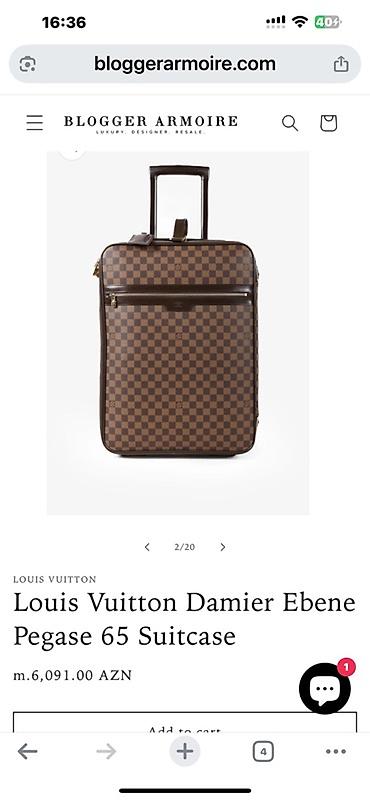 luis vitton: Orijinal Louis Vuitton Damier Ebene Pegase 65 səyahət çamadanı — 1