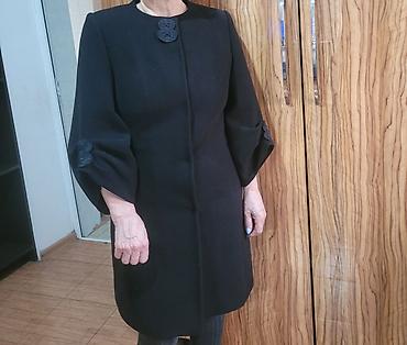 Пальто: Продаю п/пальто деми 48й размер кашемир б/у черного цвета в отличном — 2