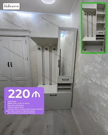 Dəhliz dolabı – çoxfunksiyalı asılqan və güzgülü konsol dəsti - Ölçü