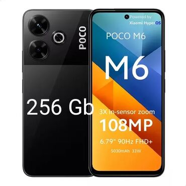 Poco: Poco M6, Б/у, 256 ГБ, цвет - Черный, 2 SIM — 1