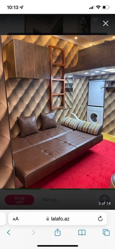 Otaqların uzunmüddətli kirayəsi: Xanim ucn kiraye 1 otaqlı studiya tipli kiçik mənzil/interyer - Sahə — 11