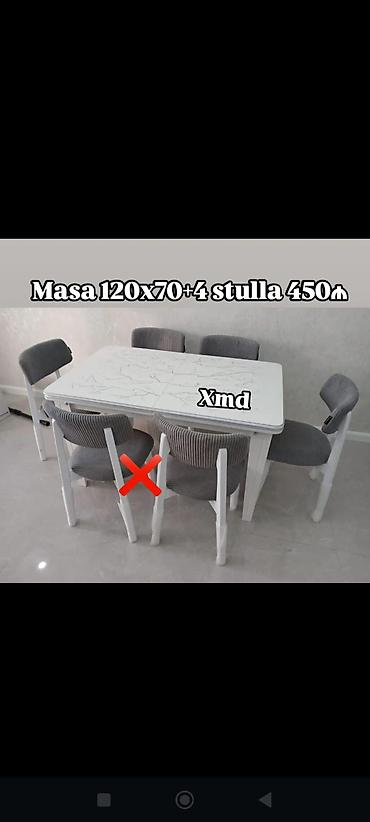 tap.az gence mebel: Mətbəx/Yemək otağı dəsti - Masa ölçüsü: 120 x 70 sm - Üst hissə — 1