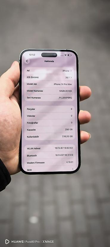 balaca iphone: IPhone 14 Pro Max, 256 GB, Deep Purple, Sənədlərlə, Zəmanət, Face ID — 3