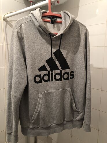 adidas одежда: Мужская толстовка, XL (EU 42), Adidas, Б/у, цвет - Серый, Самовывоз