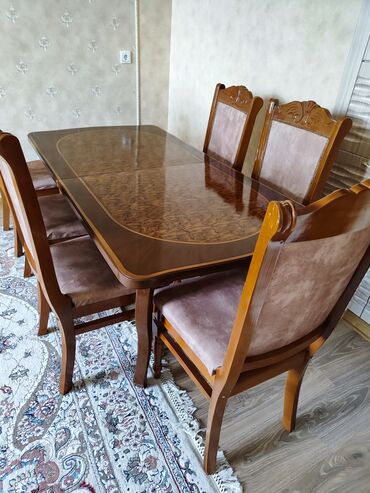 стулья на заказ: Гостиный стол, Б/у, Раскладной, Прямоугольный стол, Азербайджан