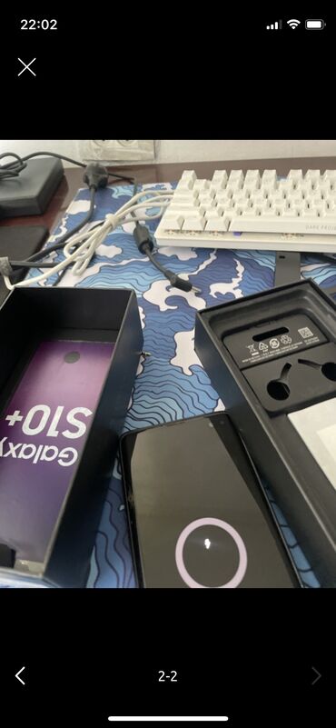 самсунг 52а: Samsung Galaxy S10 Plus, Колдонулган, 128 ГБ, түсү - Кара, 2 SIM