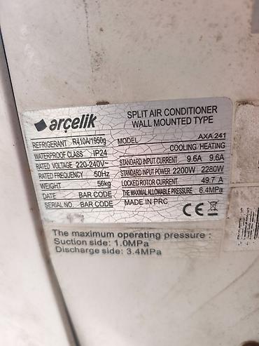 col qazı: Arçelik split kondisioner – divara quraşdırılan tip Model: AXA 241 — 4