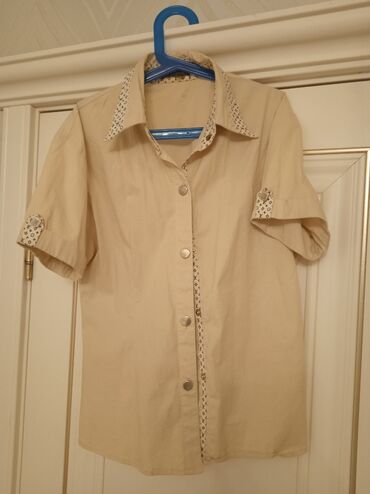 рубашка polo: Детский топ, рубашка, цвет - Бежевый, Б/у