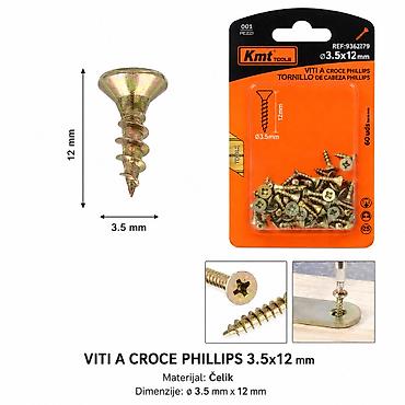 KMT Ekseri za lesonit pocinkovani u boji 3.5×12 mm – 60 kom Opis: -